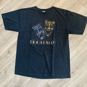 Y2K Vintage Men’s Broadway T-shirt New York Theatre Puff Print Old School Large